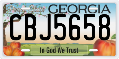 GA license plate CBJ5658