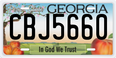 GA license plate CBJ5660