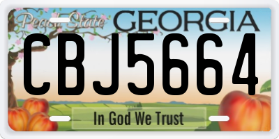 GA license plate CBJ5664