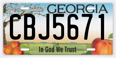 GA license plate CBJ5671