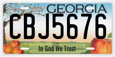 GA license plate CBJ5676