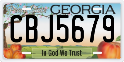 GA license plate CBJ5679