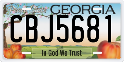 GA license plate CBJ5681