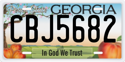 GA license plate CBJ5682