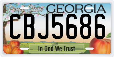 GA license plate CBJ5686