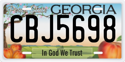 GA license plate CBJ5698