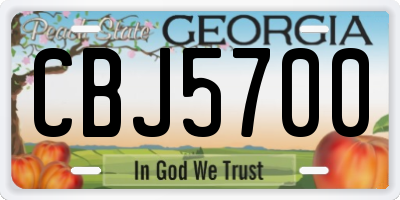 GA license plate CBJ5700