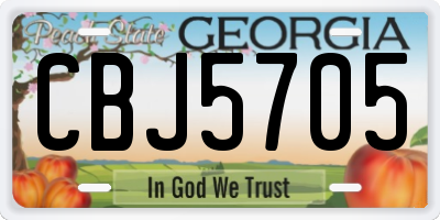 GA license plate CBJ5705