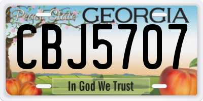 GA license plate CBJ5707