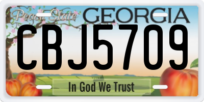 GA license plate CBJ5709