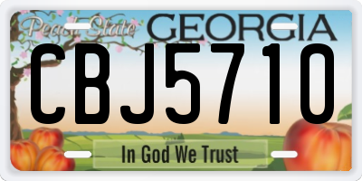 GA license plate CBJ5710