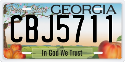 GA license plate CBJ5711