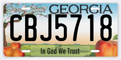 GA license plate CBJ5718
