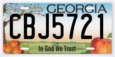 GA license plate CBJ5721