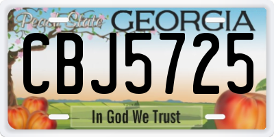 GA license plate CBJ5725