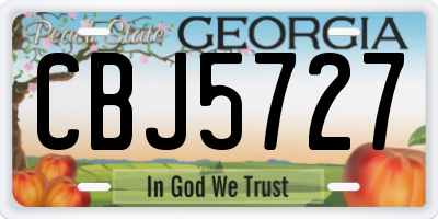 GA license plate CBJ5727