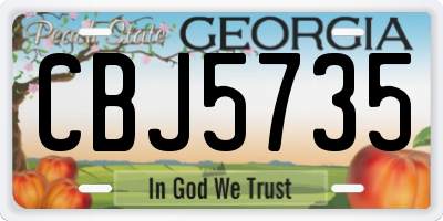 GA license plate CBJ5735