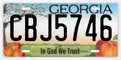 GA license plate CBJ5746