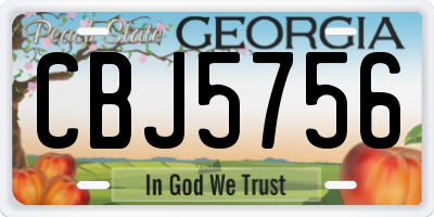 GA license plate CBJ5756