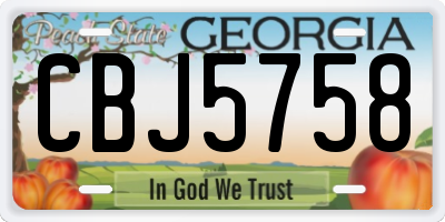 GA license plate CBJ5758