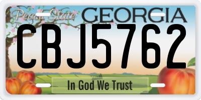 GA license plate CBJ5762