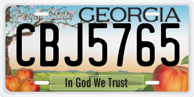 GA license plate CBJ5765