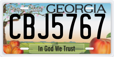 GA license plate CBJ5767