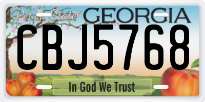 GA license plate CBJ5768