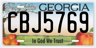 GA license plate CBJ5769