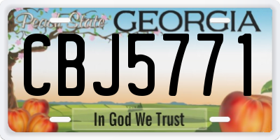 GA license plate CBJ5771
