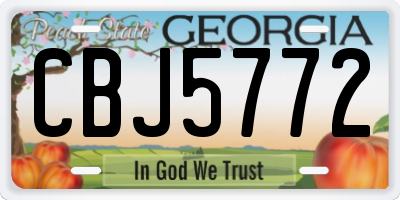 GA license plate CBJ5772