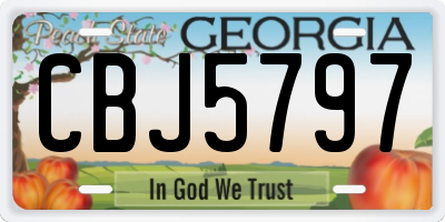 GA license plate CBJ5797