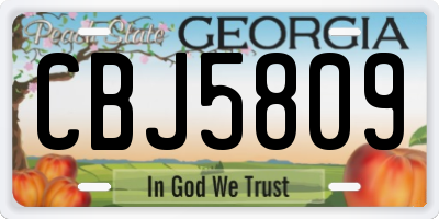 GA license plate CBJ5809