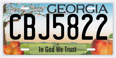 GA license plate CBJ5822