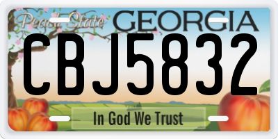 GA license plate CBJ5832