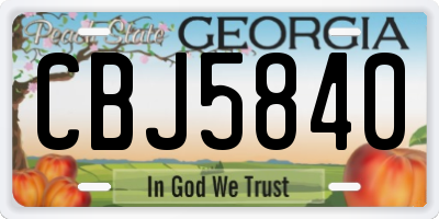 GA license plate CBJ5840