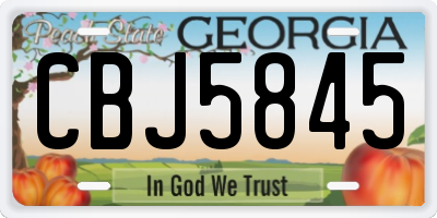 GA license plate CBJ5845