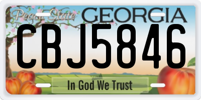 GA license plate CBJ5846