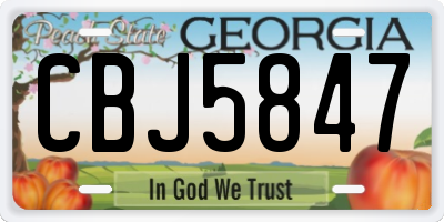 GA license plate CBJ5847