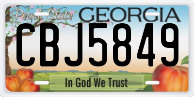 GA license plate CBJ5849