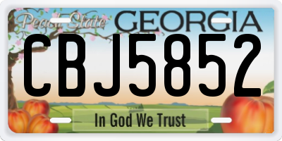 GA license plate CBJ5852