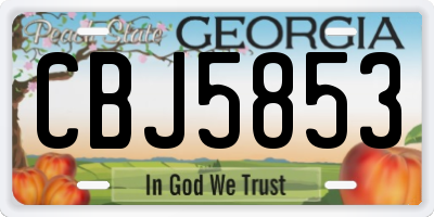 GA license plate CBJ5853