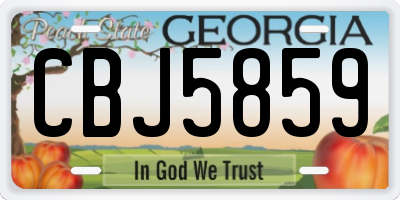 GA license plate CBJ5859