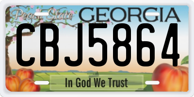 GA license plate CBJ5864