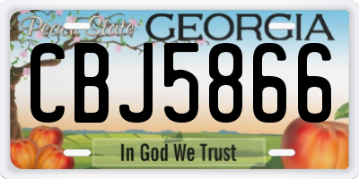 GA license plate CBJ5866
