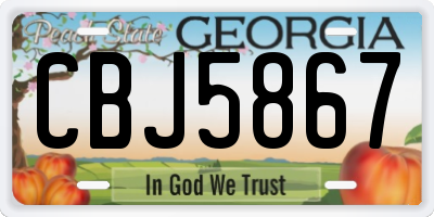 GA license plate CBJ5867