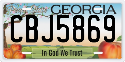 GA license plate CBJ5869