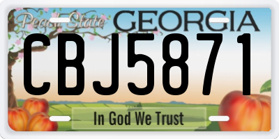 GA license plate CBJ5871