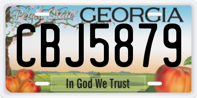GA license plate CBJ5879