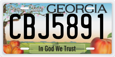 GA license plate CBJ5891
